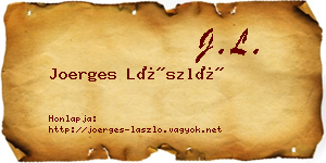 Joerges László névjegykártya