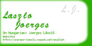 laszlo joerges business card